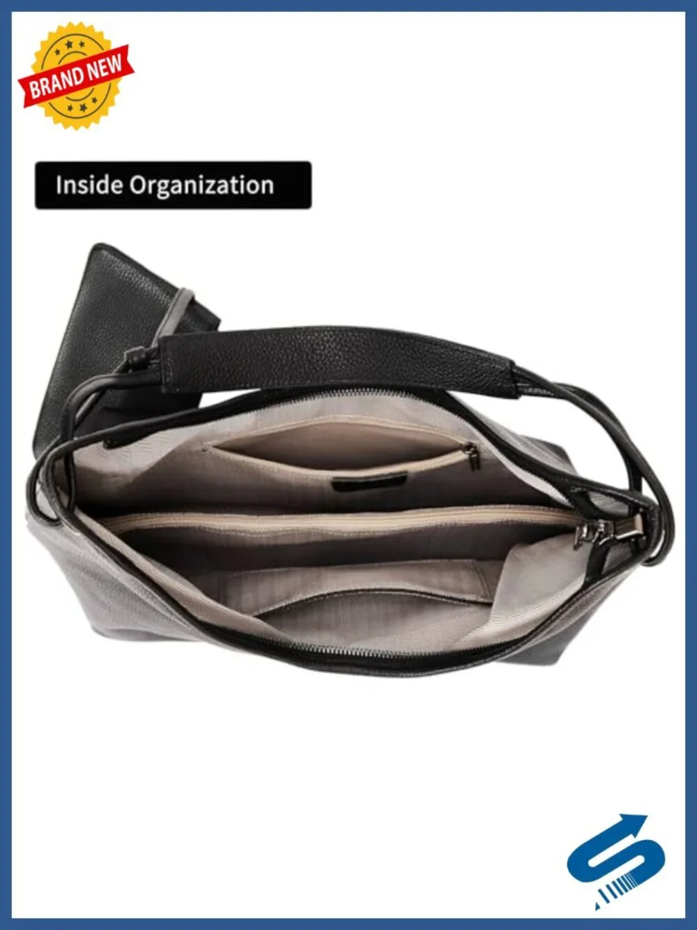 Genuine Leather Hobo Shoulder Bag Large Slouchy Purse for Women Work Shopping